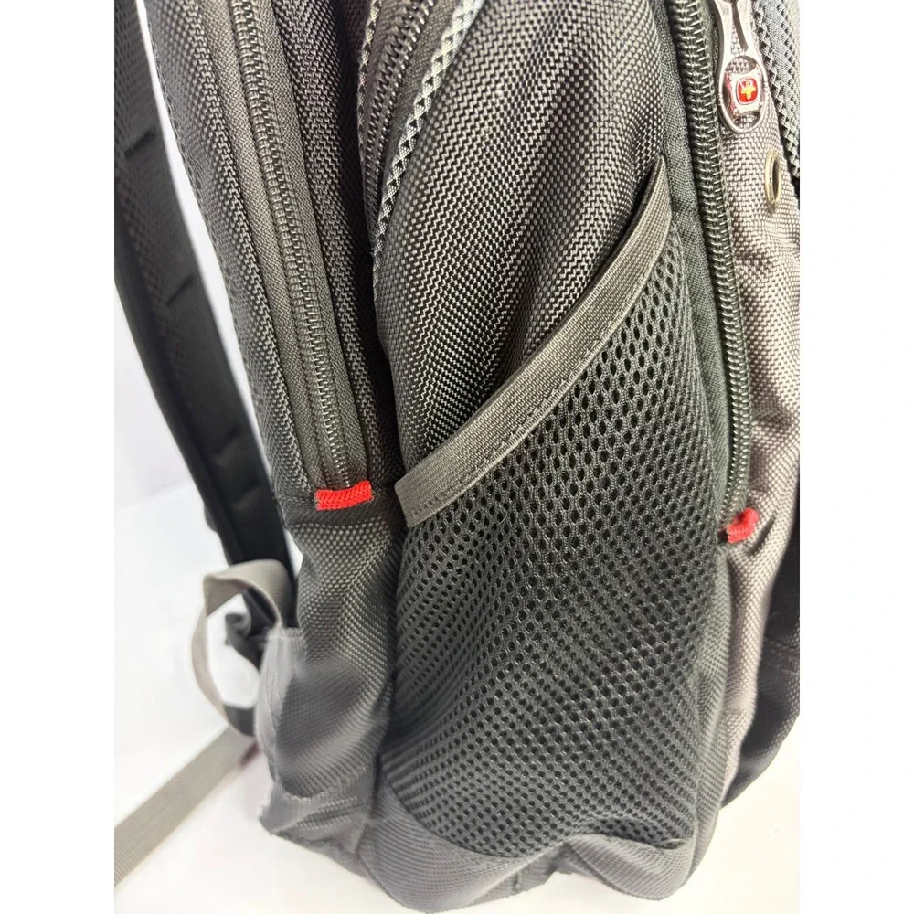 SwissGear Laptop Backpack Black Gray Padded Travel School Bag
